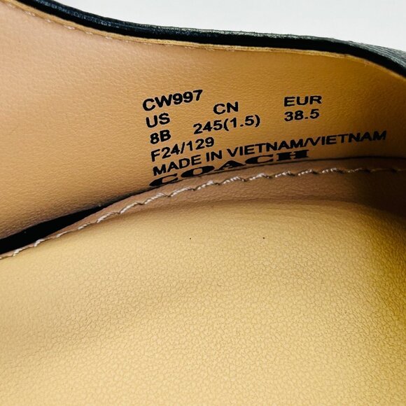 Coach Samantha Leather Black Pump Size 8B Studded Pointed Toe High Heel - Picture 12 of 16